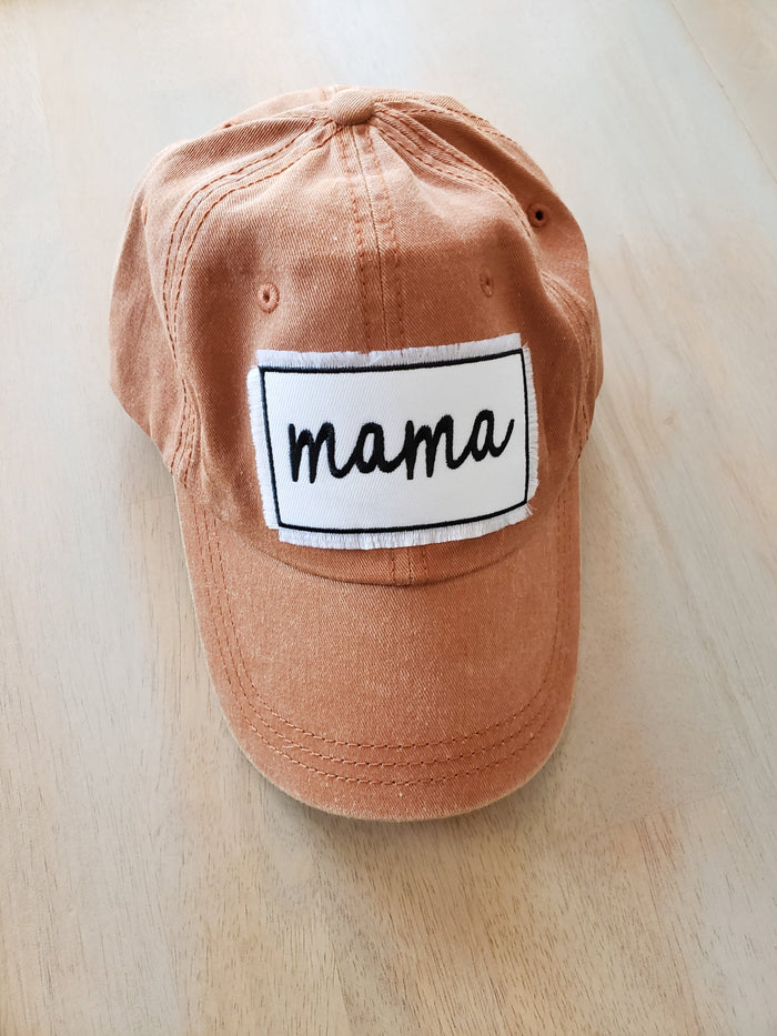 Burnt Orange Mama Patch Vintage Hats