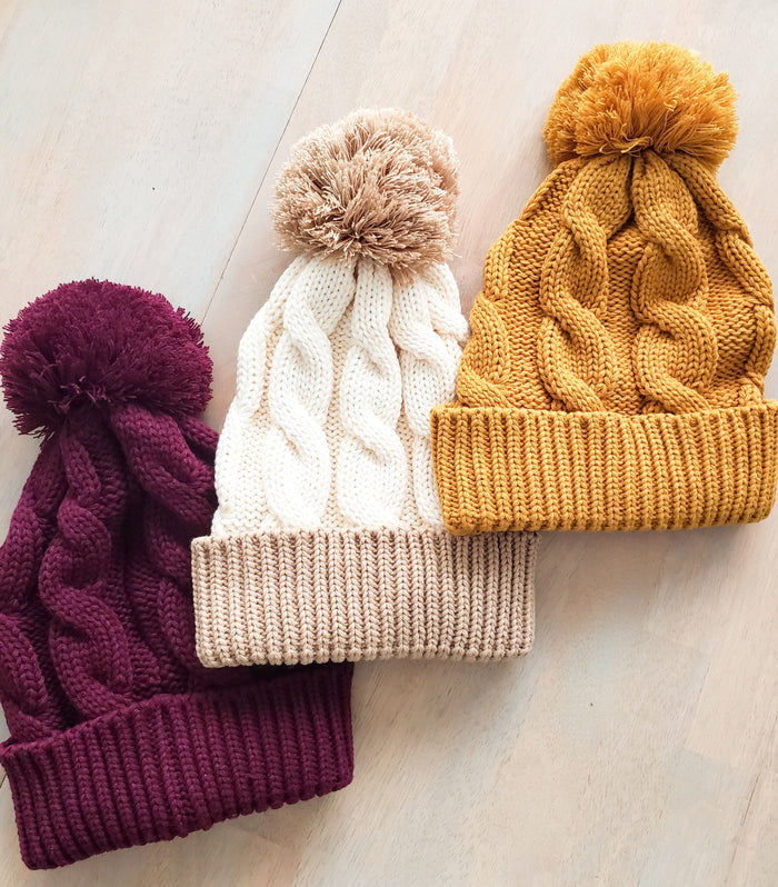 Chunk Twist Knit Beanie