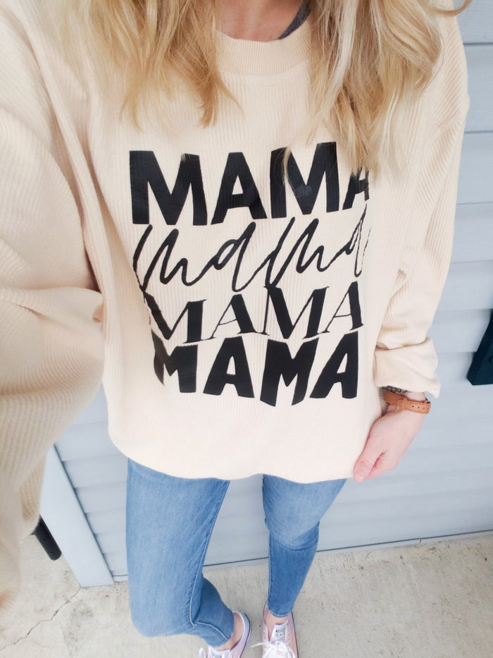 Mama Repeat Oatmeal Corded Crew