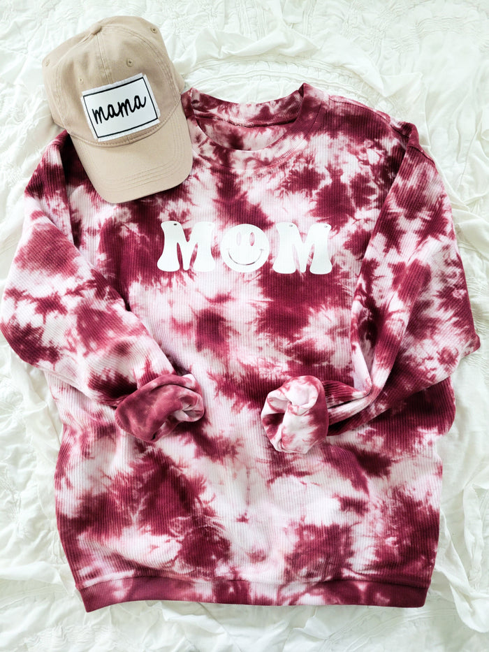 Mom Smiley Tie Dye Cord