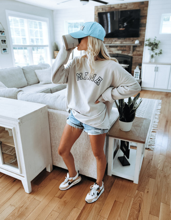Varsity Mama Heather Dust Pullover
