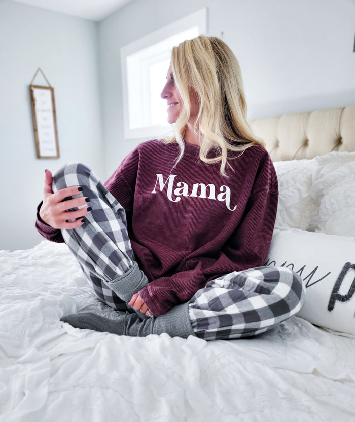 Maroon Mama Corded Crew