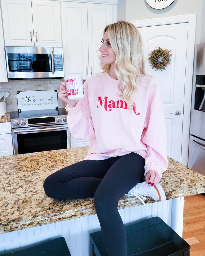 Baby Pink Corded Crew