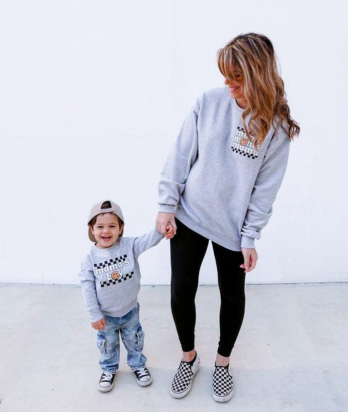 Smiley Mama and Mama's Boy Crew Set