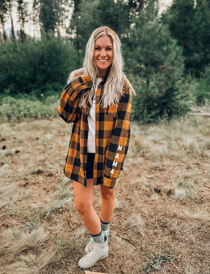 Burnt Orange and Black Flannel