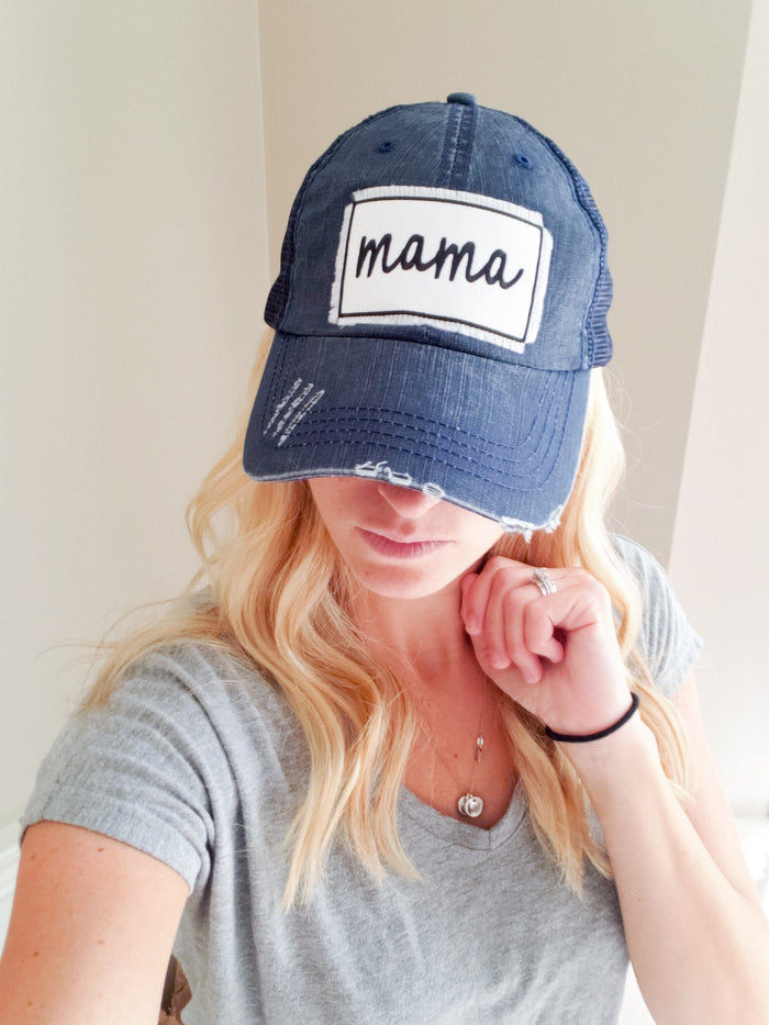 Mama patch Hat • Vintage Trucker Mom Hat - 