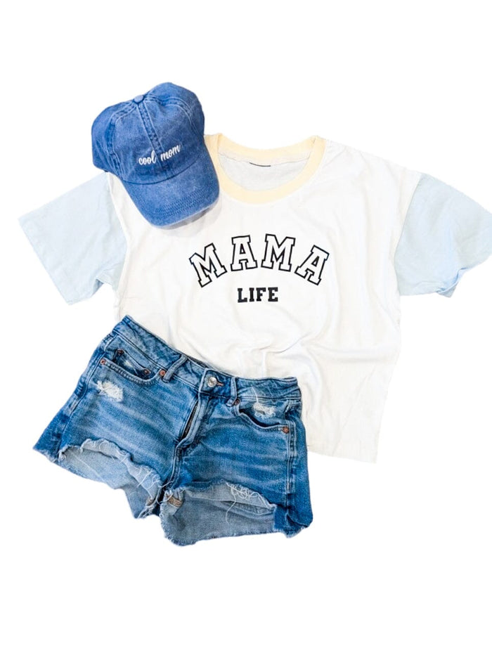 Mama Life Color Block Tee